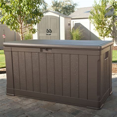 steel storage box front|outdoor storage box deck.